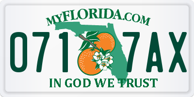 FL license plate 0717AX