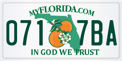 FL license plate 0717BA