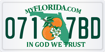 FL license plate 0717BD