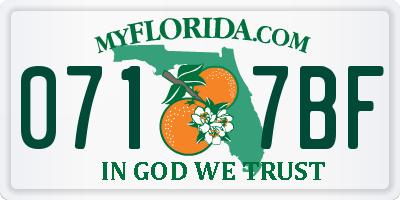 FL license plate 0717BF