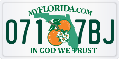 FL license plate 0717BJ