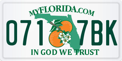 FL license plate 0717BK