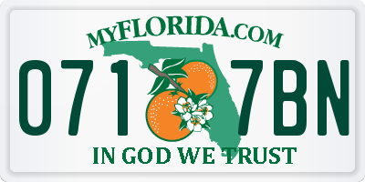 FL license plate 0717BN