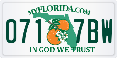 FL license plate 0717BW