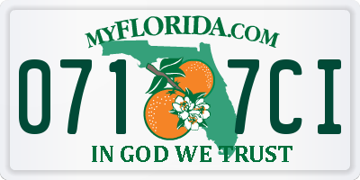 FL license plate 0717CI