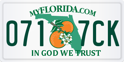 FL license plate 0717CK