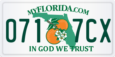 FL license plate 0717CX