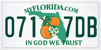 FL license plate 0717DB