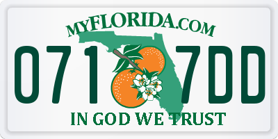 FL license plate 0717DD