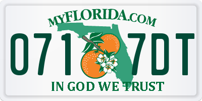 FL license plate 0717DT