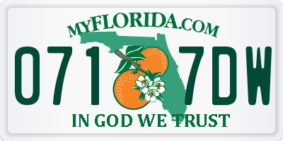 FL license plate 0717DW