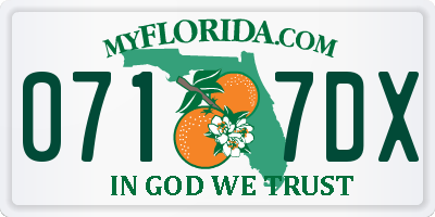FL license plate 0717DX
