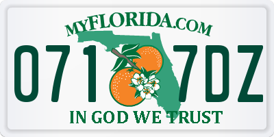 FL license plate 0717DZ