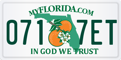 FL license plate 0717ET