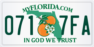 FL license plate 0717FA