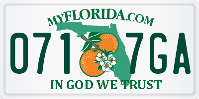 FL license plate 0717GA