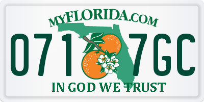 FL license plate 0717GC