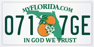 FL license plate 0717GE