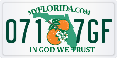 FL license plate 0717GF