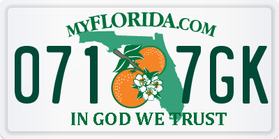 FL license plate 0717GK