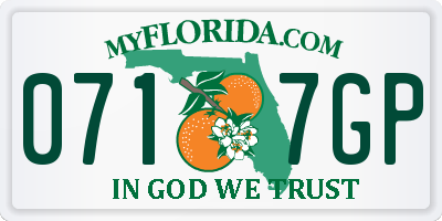 FL license plate 0717GP