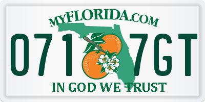FL license plate 0717GT