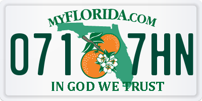 FL license plate 0717HN