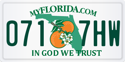 FL license plate 0717HW