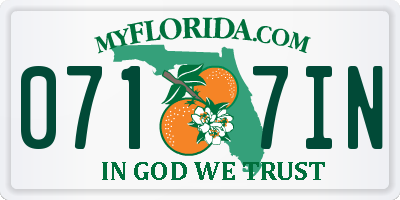 FL license plate 0717IN