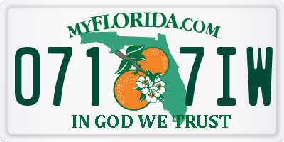FL license plate 0717IW