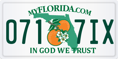 FL license plate 0717IX