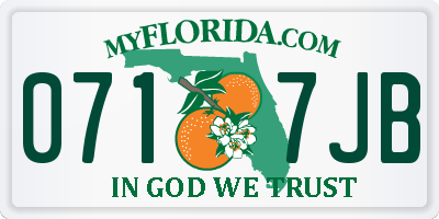 FL license plate 0717JB