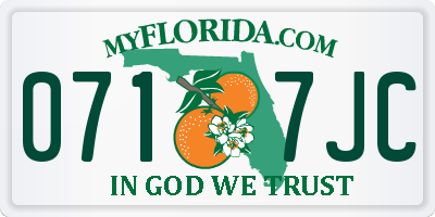 FL license plate 0717JC