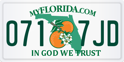 FL license plate 0717JD