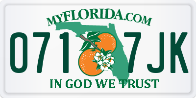 FL license plate 0717JK