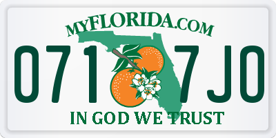 FL license plate 0717JO