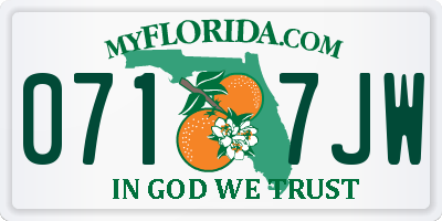 FL license plate 0717JW