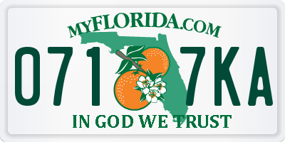 FL license plate 0717KA