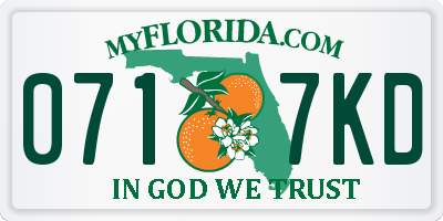 FL license plate 0717KD