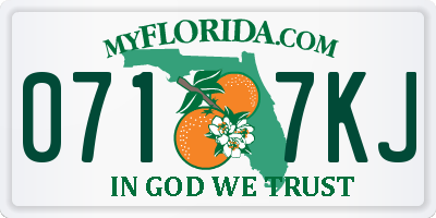 FL license plate 0717KJ
