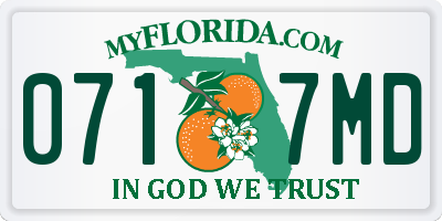 FL license plate 0717MD