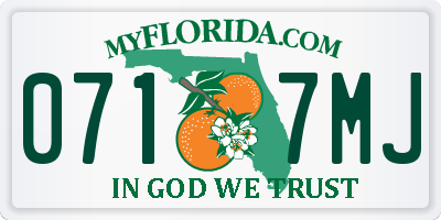 FL license plate 0717MJ