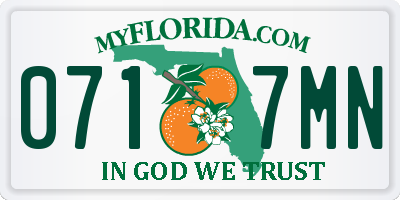 FL license plate 0717MN