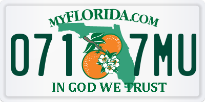 FL license plate 0717MU