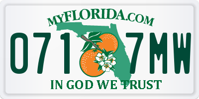 FL license plate 0717MW