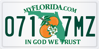 FL license plate 0717MZ