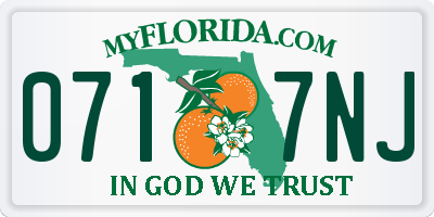 FL license plate 0717NJ