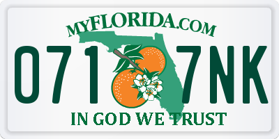 FL license plate 0717NK