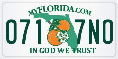FL license plate 0717NO