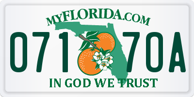 FL license plate 0717OA